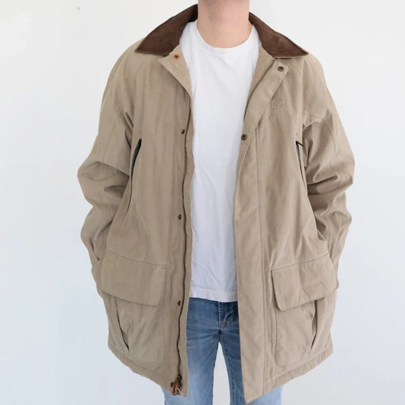Timberland Weathergear Tan Zip Up Lined Winter Jacket ~Medium - Picture 2 of 16